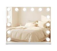 FANTASK Hollywood Specchio da trucco con illuminazione, 14 specchi da tavolo a LED dimmerabili, 3 colori chiari Smart-Touch, specchio cosmetico illuminato, 50 x 12 x 43 cm