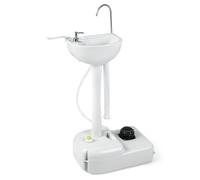 FANTASK Lavabo da campeggio con serbatoio dell'acqua da 17 litri e pompa a | Lavabo mobile con dispenser di sapone, portasciugamani e ruote, stazione di lavaggio portatile per giardino e ambienti