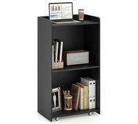 FANTASK Leggio con ruote e 2 ripiani, per lezioni, conferenze, servizi e seminari, 57,5 x 37 x 105 cm (nero)