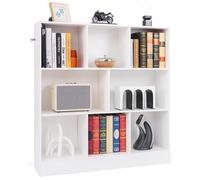 FANTASK Libreria con 8 cubi, scomparti, orizzontale, laterale o sinistra, a 3 livelli, con 8 scomparti, per soggiorno, camera da letto, studio, ufficio, 100 x 24 x 104 cm (bianco)