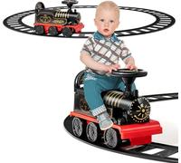 FANTASK Locomotiva per bambini da 6 V con treno e pedali retrattili, auto elettrica per bambini con musica, luci e scatola per bambini dai 3 anni in su