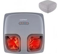 FANTASK Massaggiatore Shiatsu 2 in 1 per piedi, impastamento profondo e compressione ad aria, sgabello scalda piedi con timer e copertura antipolvere, massaggiatore per piedi stanchi e muscoli