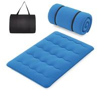 FANTASK Materasso da pavimento giapponese, 140 x 200 cm, Futon Tatami, materasso pieghevole con rivestimento lavabile e borsa per il trasporto (blu)