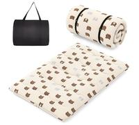 FANTASK Materasso giapponese Futon 140 x 200 cm Tatami materasso da pavimento, materasso pieghevole con rivestimento lavabile, pieghevole, orso bruno