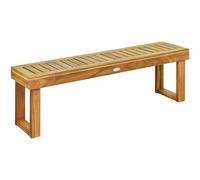 FANTASK Panca da giardino senza schienale, 2 posti, resistente alle intemperie, da parcheggio, da balcone in legno massello, portata fino a 360 kg, per giardino, balcone e terrazza, 132 x 34 x 43,5 cm