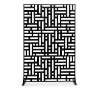 FANTASK Paravento da giardino, 121 x 183 cm, in acciaio, autoportante | Frangivista resistente alle intemperie, con telaio in acciaio zincato e supporto, per balcone e terrazza