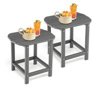 FANTASK Piccolo tavolo da balcone, set da 2, tavolino da caffè, tavolino da esterno per giardino, balcone, terrazza (grigio), 48 x 37 x 46 cm