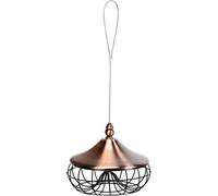 FANTASK Porta gnocchi di cince in metallo con griglia di ferro per uccelli selvatici, 17 x 17 x 14 cm, mangiatoia per giardino, balcone, terrazza, mangiatoia per uccelli da appendere, mangiatoia per