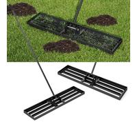 FANTASK Rastrello per il livellamento del prato, con impugnatura ergonomica, raschietto per prato, rastrello per giardino, golf e cortile (nero, 106 cm x 25 cm)
