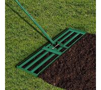 FANTASK Rastrello per il livellamento del prato, con impugnatura ergonomica, raschietto per prato, rastrello per giardino, golf e cortile (verde, 91 cm x 25 cm)