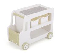 FANTASK Scaffale per bambini auto, scaffale giocattolo con ruote e 2 ripiani, scatole portaoggetti, organizer per giocattoli, scaffale per cameretta dei bambini, sala giochi, 73 x 42 x 56 cm