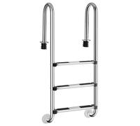FANTASK Scala per piscina in acciaio inox, lucidata, scala da incasso, antiscivolo, 132 x 50 x 26 cm