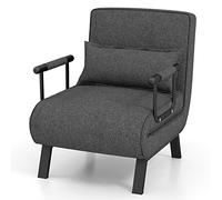 FANTASK Sedia pieghevole 4 in 1, divano letto pieghevole con schienale regolabile e cuscino rimovibile, poltrona letto con struttura in metallo