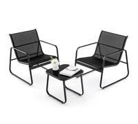 FANTASK Set da balcone in tessuto traspirante, set da 3 pezzi, mobili da giardino con 2 sedie e tavolo per terrazza e balcone