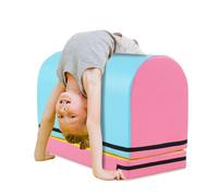 FANTASK Set di 2 mattoncini morbidi 2 in 1 con tappetino da ginnastica, in schiuma per bambini dai 3 anni in su, per la palestra o la scuola (rosa)