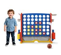 FANTASK Set di giochi giganti 4 in 1, quattro vincite XXL con anelli, cestino da basket e gioco da golf, gioco da giardino con porta bevande, scomparto a rete e borsa per il trasporto, per bambini e