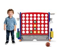 FANTASK Set di giochi giganti 4 in 1, quattro vincite XXL con anelli, cestino da basket e gioco da golf, gioco da giardino con porta bevande, scomparto a rete e borsa per il trasporto, per bambini e