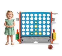 FANTASK Set di giochi giganti 4 in 1, quattro vincite XXL con anelli, cestino da basket e gioco da golf, gioco da giardino con porta bevande, scomparto a rete e borsa per il trasporto, per bambini e