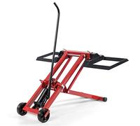 FANTASK sollevatore per trattore tosaerba | regolabile in altezza, fino a 225 kg, ponte sollevatore idraulico in metallo, nero e rosso