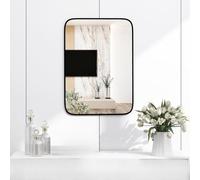 FANTASK Specchio da bagno, 70 x 50 cm, con pellicola infrangibile e viti estensibili