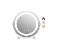 FANTASK Specchio da trucco con illuminazione, interruttore touch e funzione di memoria, girevole a 360°, specchio cosmetico, dimmerabile, specchio da tavolo per scrivania e toletta, 33 x 10 x 31 cm