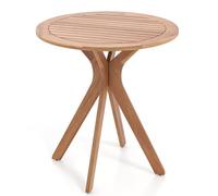 FANTASK Tavolino in legno di acacia, resistente alle intemperie, tavolo da balcone, tavolo da bistrot per giardino, balcone, terrazza, diametro 70 cm, tavolo rotondo in legno, 70 x 70 x 76 cm