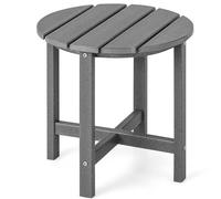 FANTASK Tavolino in plastica resistente ai raggi UV, piccolo tavolo da giardino, resistente alle intemperie, per balcone, terrazza, balcone e giardino, 46 x 46 x 46 cm (grigio)