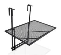 FANTASK Tavolo da balcone pieghevole in metallo, tavolo da balcone rettangolare pieghevole, portata 20 kg, 60,5 x 40,5 cm (nero)