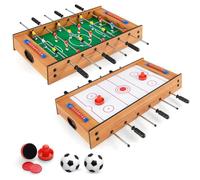 FANTASK Tavolo da gioco multiplo 2 in 1 con air hockey e calcio balilla, mini tavolo da gioco per interni ed esterni, tavolo da calcio per adulti e bambini