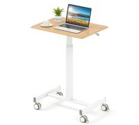 FANTASK Tavolo per computer con ruote, tavolino regolabile in altezza, scrivania mobile in piedi per soggiorno, camera da letto, 65 x 48 cm