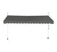 FANTASK Tenda da sole da balcone, larghezza 400 cm, senza foratura, resistente ai raggi UV, regolabile in altezza, impermeabile, grigio