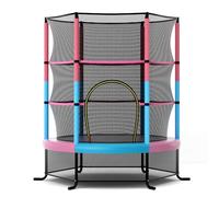 FANTASK Trampolino con rete di sicurezza, trampolino da giardino fino a 135 kg, diametro 165 cm, per interni ed esterni, per bambini dai 3 anni in su