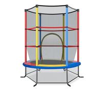 FANTASK Trampolino da giardino per interni ed esterni, con rete di sicurezza, diametro 165 cm, portata fino a 135 kg, trampolino per bambini dai 3 anni in su
