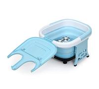 FANTASK Vasca da bagno elettronica per piedi pieghevole con riscaldamento, max 48°C, timer 10-60 minuti, pediluvio multifunzione con funzione di spruzzo e luce infrarossa, telecomando incluso, 500 W