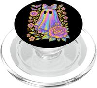 Fantasma arcobaleno con fiori e pipistrelli PopSockets PopGrip per MagSafe