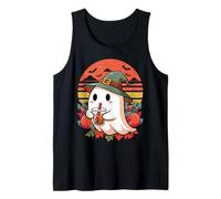 Fantasma Bere Bubble Tea Boba Latte tè Retro Halloween Canotta