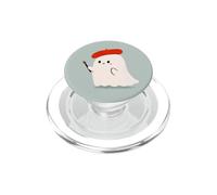 Fantasma bianco che indossa un berretto Kawaii per gli amanti di Halloween PopSockets PopGrip per MagSafe