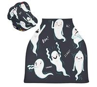 Fantasma Bianco Nero Art Passeggino Tettoia Copri Seggiolino Copertura Infermieristica Auto per Bambini per L'Allattamento Al Seno Morbido Traspirante Elastica Tettuccio