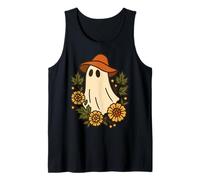 Fantasma Boho anni '70 con cappello floppy e corona floreale abbigliamento Canotta