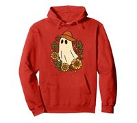 Fantasma Boho anni '70 con cappello floppy e corona floreale abbigliamento Felpa con Cappuccio