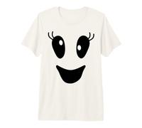 Fantasma Carino Viso spettrale Halloween Ghost Face Easy Costume Maglietta Premium