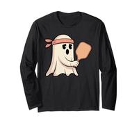 Fantasma Che Gioca a Pickleball con Grafica a Bandana Maglia a Manica