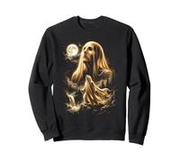 Fantasma Che Ulula alla Luna Meme Costume di Halloween 2026 Felpa