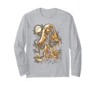 Fantasma Che Ulula alla Luna Meme Costume di Halloween 2026 Maglia a Manica