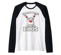 Fantasma con Vino Sono Qui Solo per i Boos Maglia con Maniche Raglan