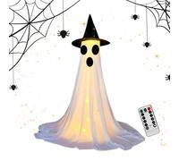 Fantasma da Esterno per Halloween - Fantasma LED Illuminato per Esterni Halloween,Accessorio Horror per Decorazioni Stagionali Ideale per Famiglie e Feste