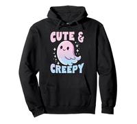 Fantasma dei cartoni animati super carino, Kawaii Halloween Pastel Goth Felpa con Cappuccio