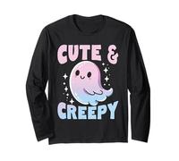 Fantasma dei cartoni animati super carino, Kawaii Halloween Pastel Goth Maglia a Manica