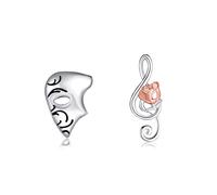 Fantasma dell'Opera Orecchini in argento Sterling Fantasma delle Maschere Opera Orecchini Gioielli Regali per Attrici Teatrali, Argento sterling, Nessuna pietra preziosa