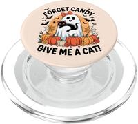 Fantasma di Halloween con gatto nero Dimentica le caramelle Dammi un gatto PopSockets PopGrip per MagSafe
